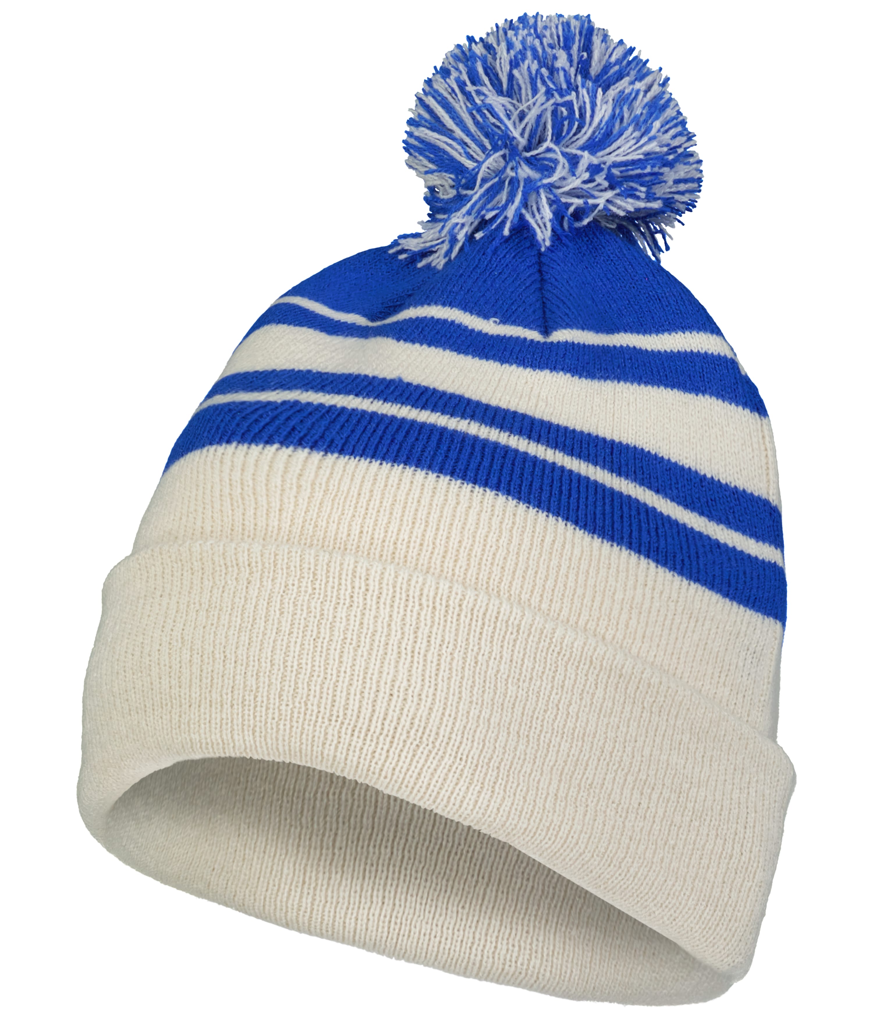 Knit Fold Over Pom-Pom Beanie