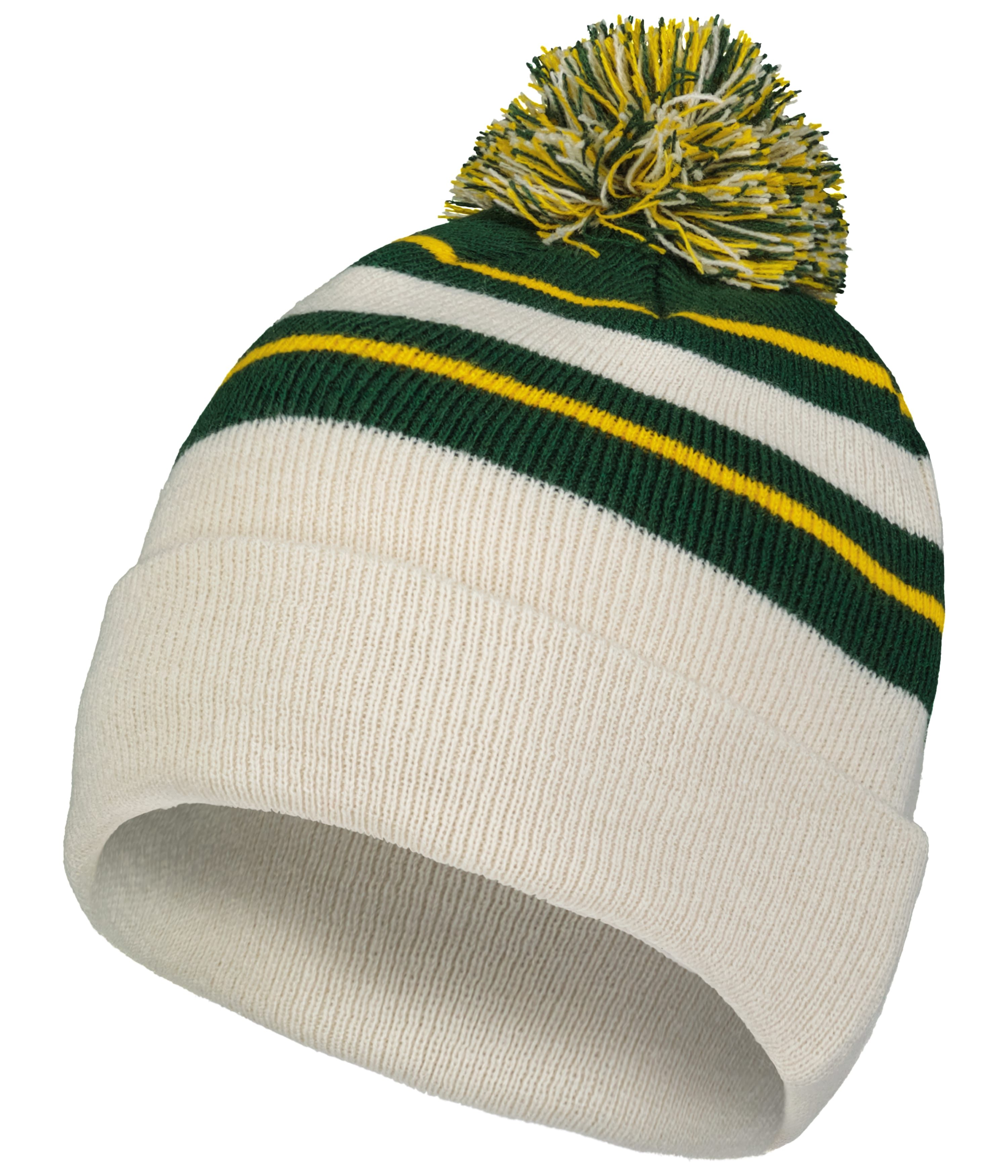 Knit Fold Over Pom-Pom Beanie