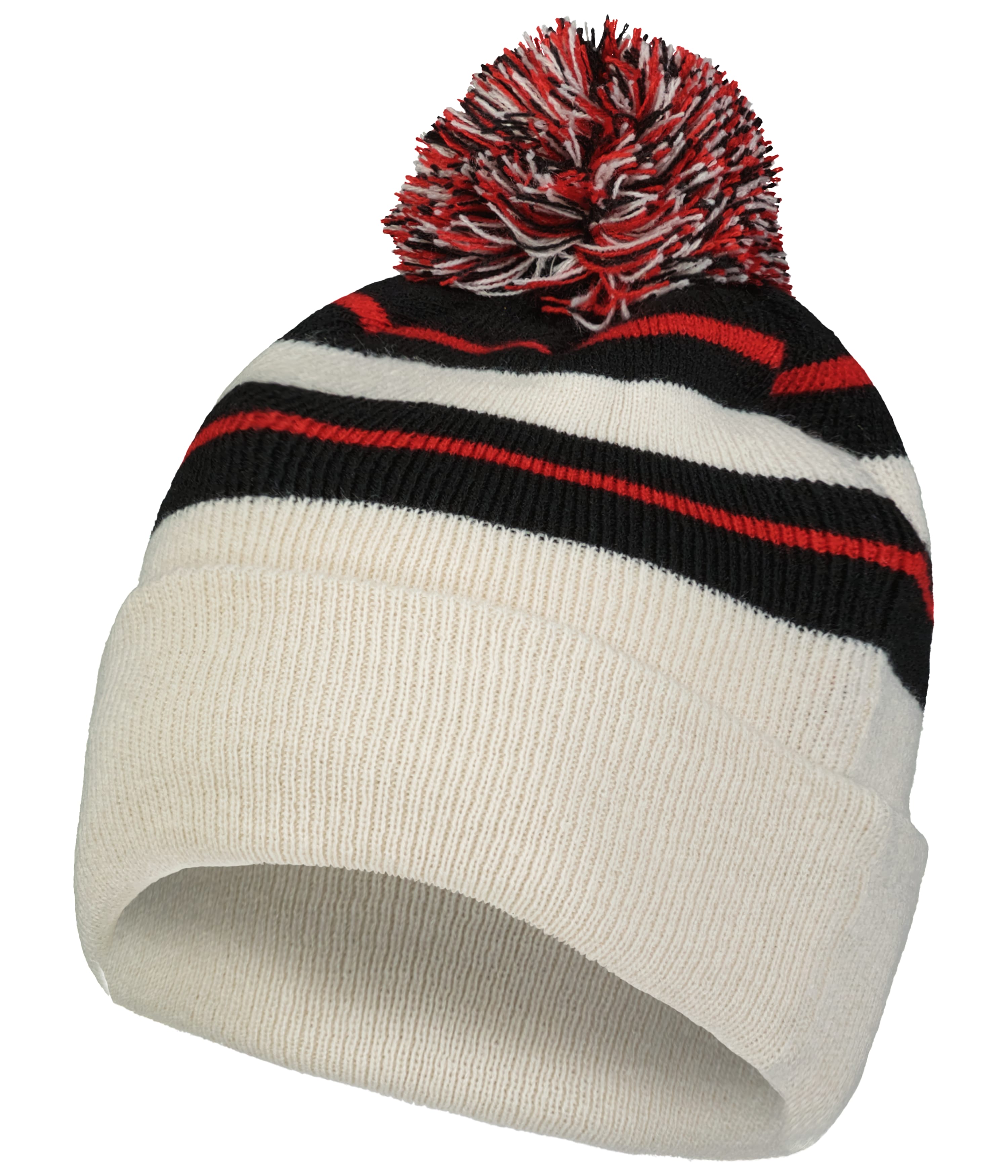 Knit Fold Over Pom-Pom Beanie