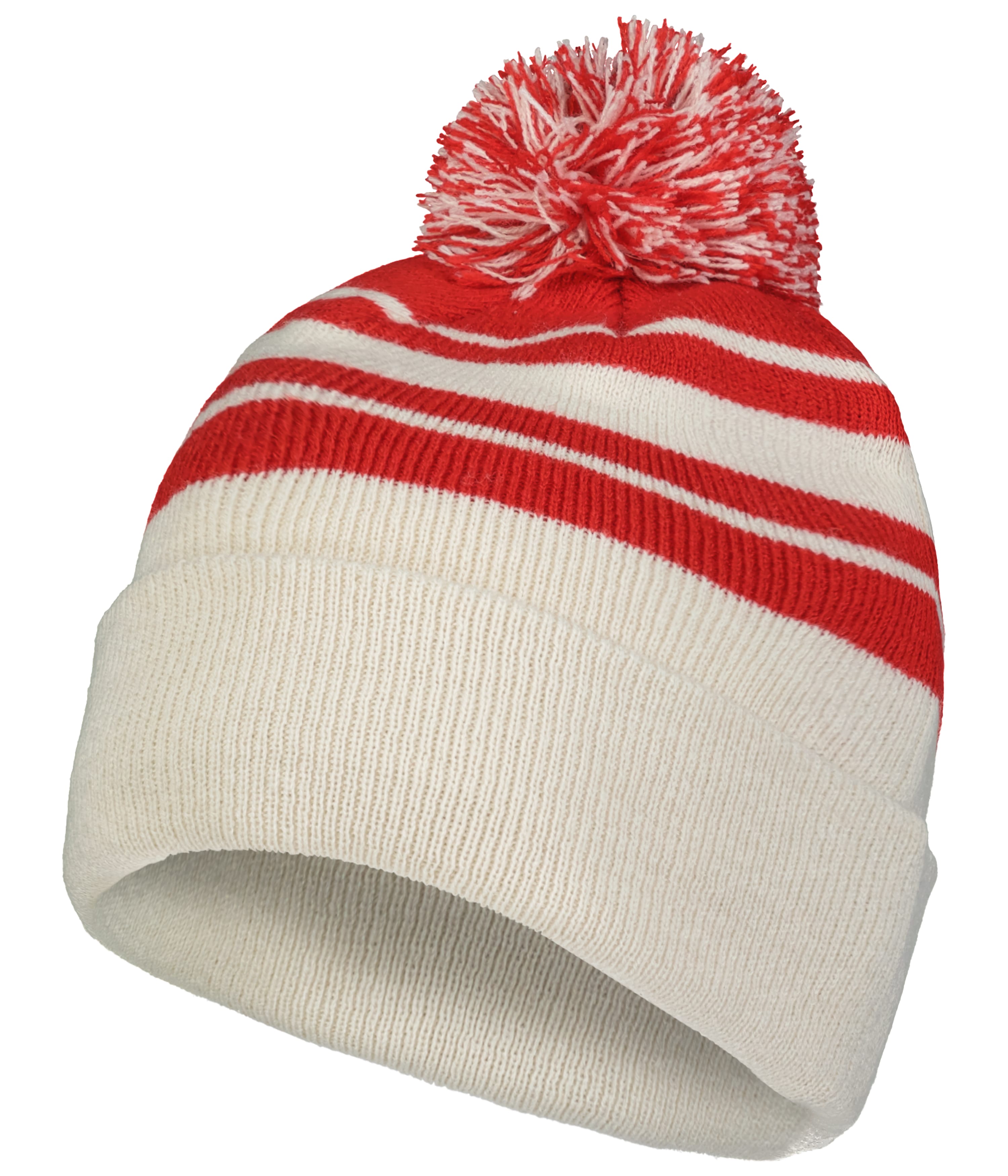 Knit Fold Over Pom-Pom Beanie
