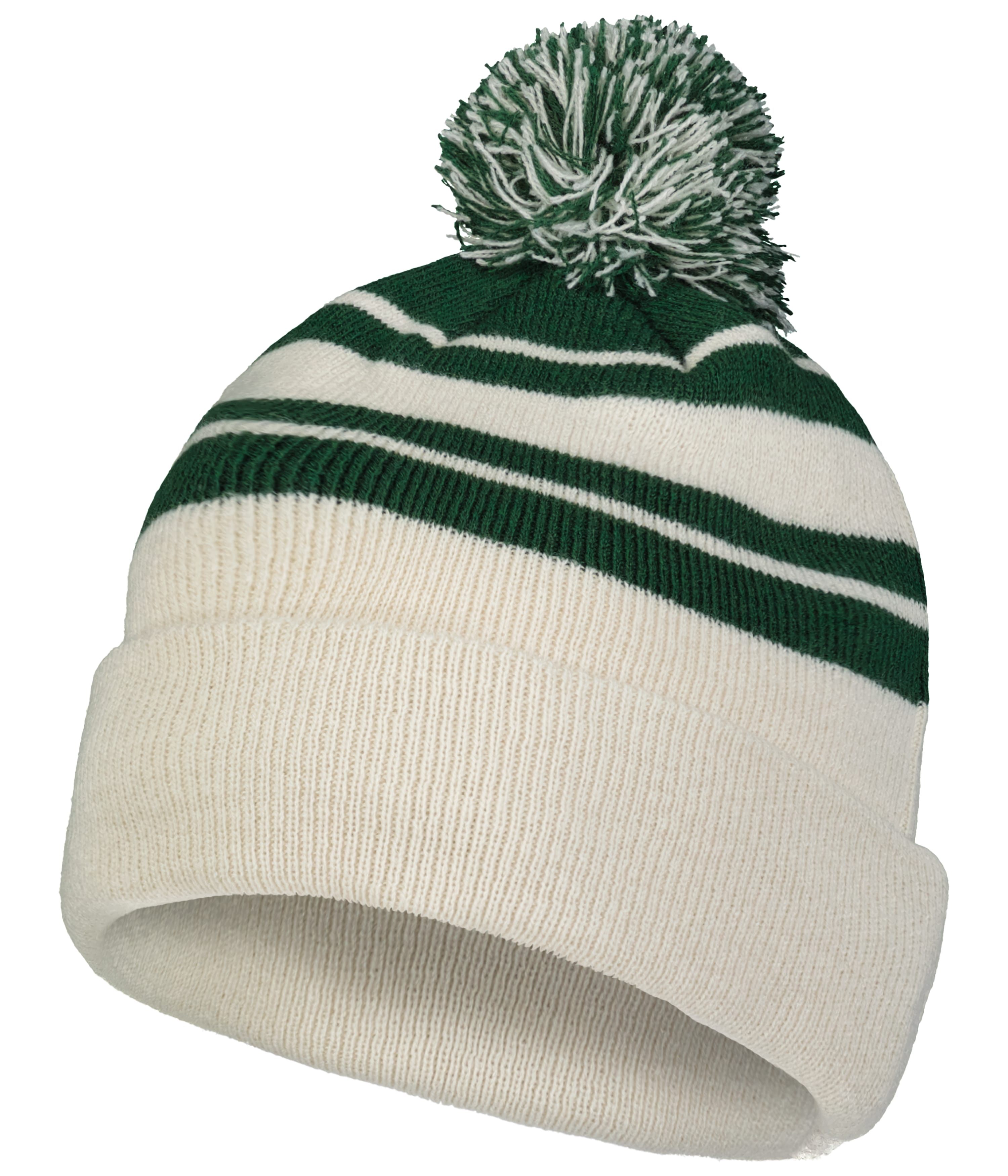 Knit Fold Over Pom-Pom Beanie