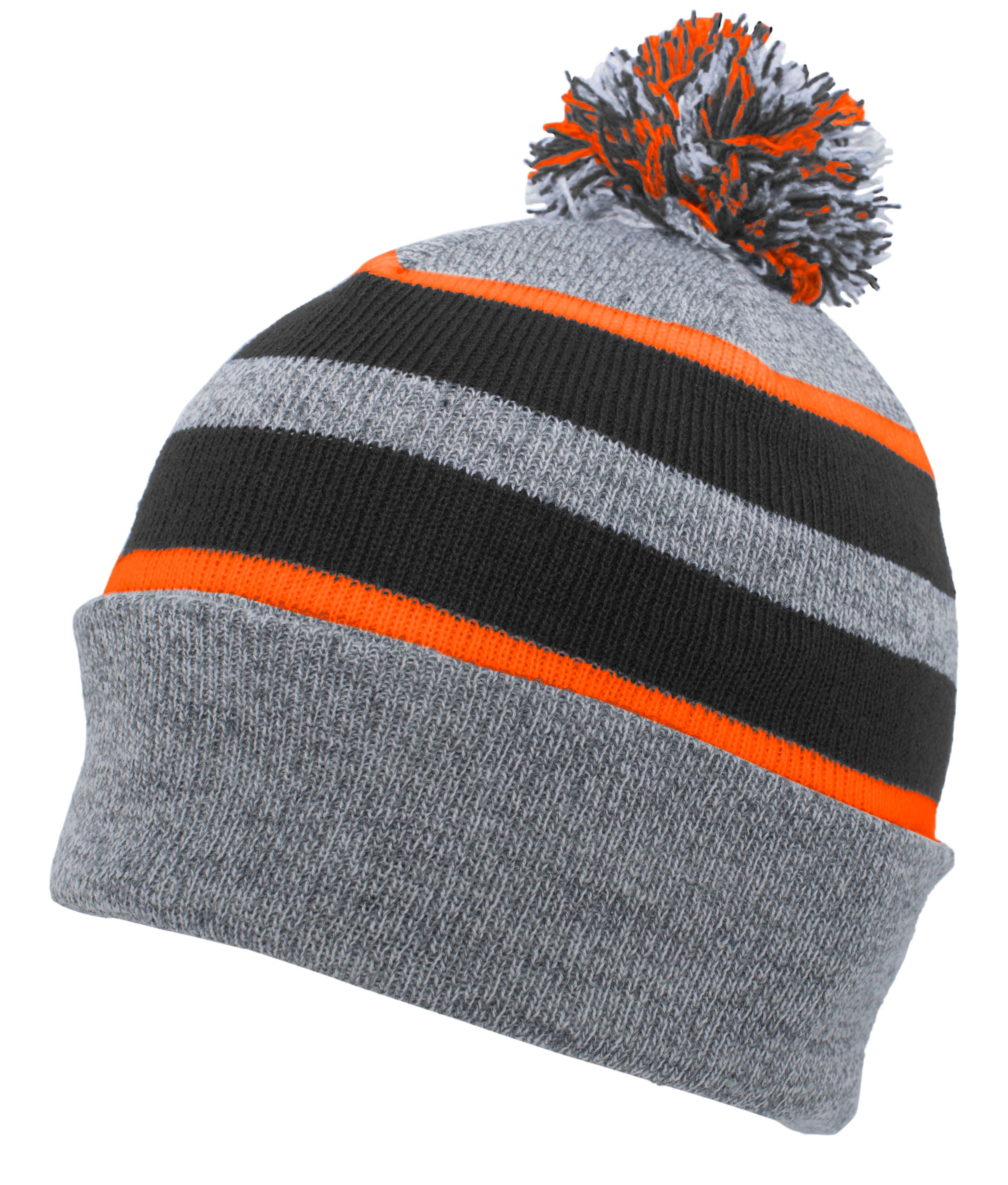 Knit Fold Over Pom-Pom Beanie
