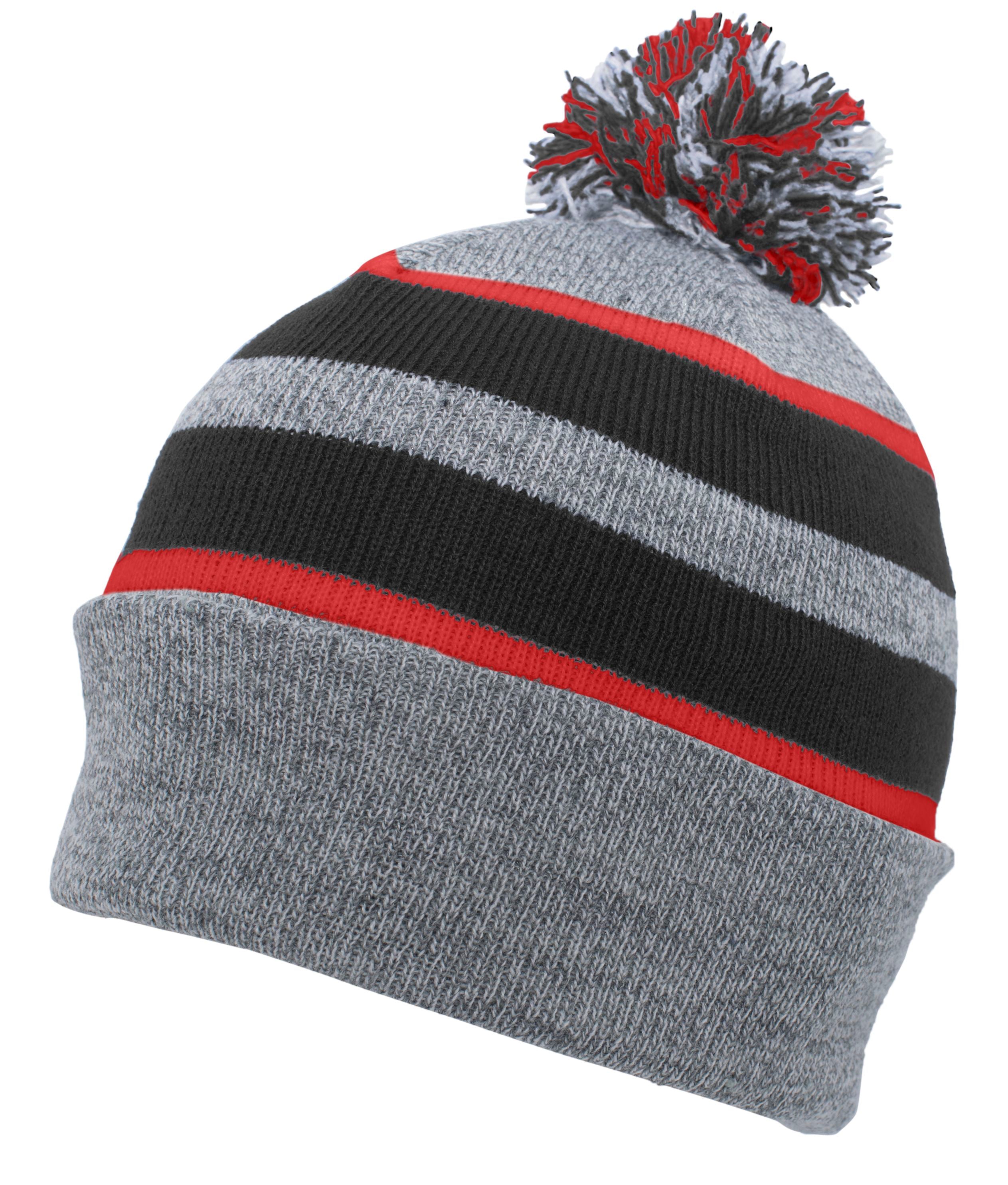 Knit Fold Over Pom-Pom Beanie